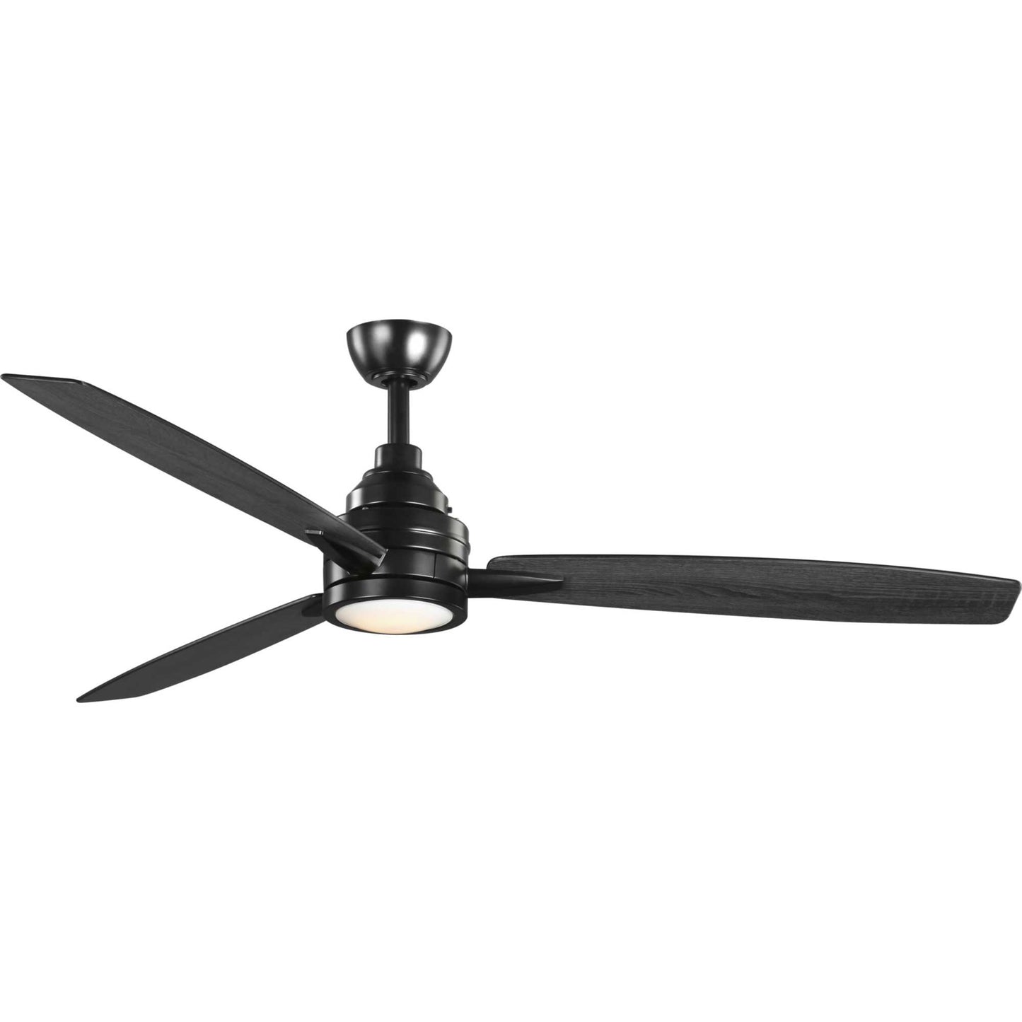 Progress Lighting Gaze 60-in Integrated LED Black with Distressed Ebony/Matte Black Blades Propeller Ceiling Fan With Light - Remote Included ( 3 -Blade ) 1474678