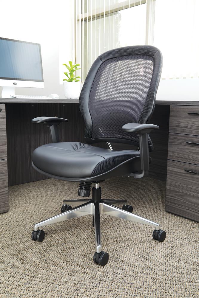 SPACE Seating Black Contemporary Adjustable Height Swivel Mesh Desk Chair