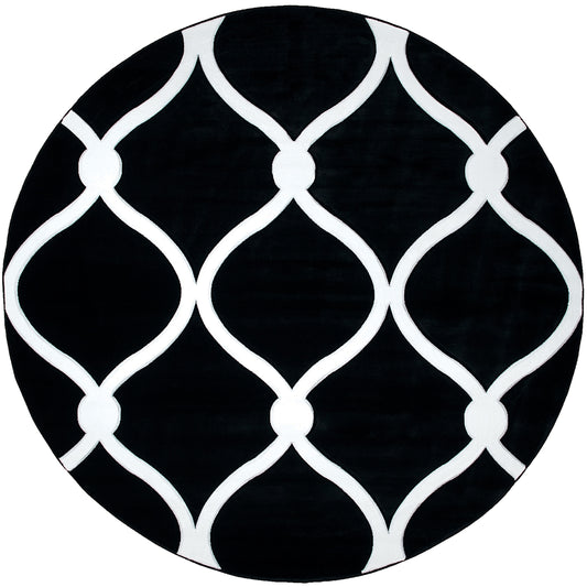United Weavers Of America Bristol 8 x 8 (ft) Black Round Indoor Trellis Area rug