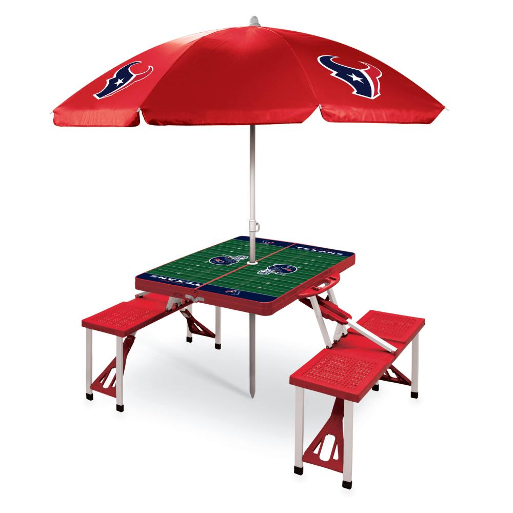 Picnic Time Houston Texans 54-in Red Plastic Rectangle Folding Picnic Table