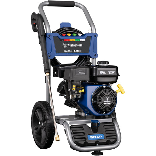 Westinghouse WPX3200 5 Nozzles + Soap Tank Included 3200 PSI 2.5-GPMs Cold Water Gas Pressure Washer with 5 Spray Tips WPX3200