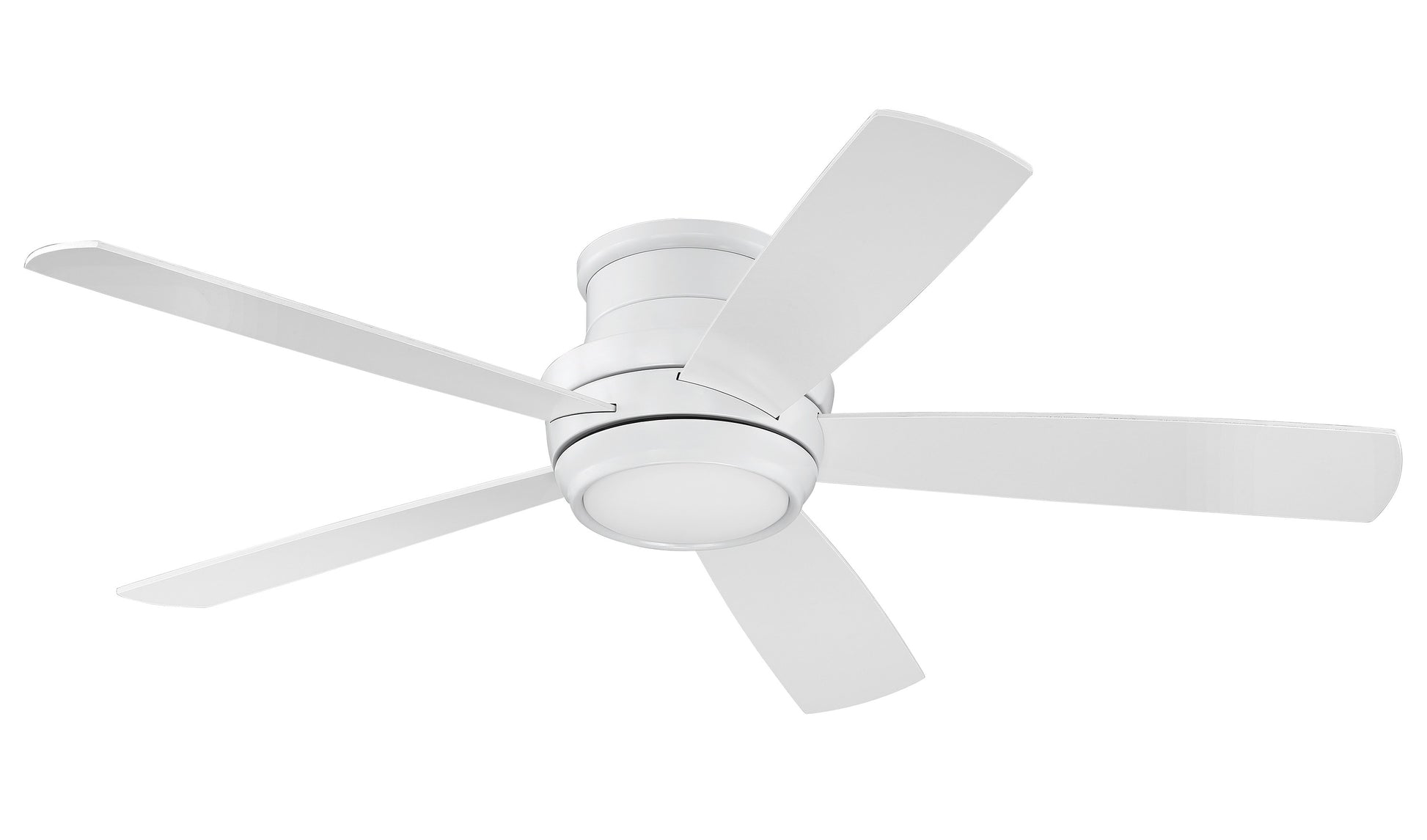 Craftmade Tempo 52-in Integrated LED Flush Mount White with White Blades Ceiling Fan With Light - Remote Included ( 5 -Blade )