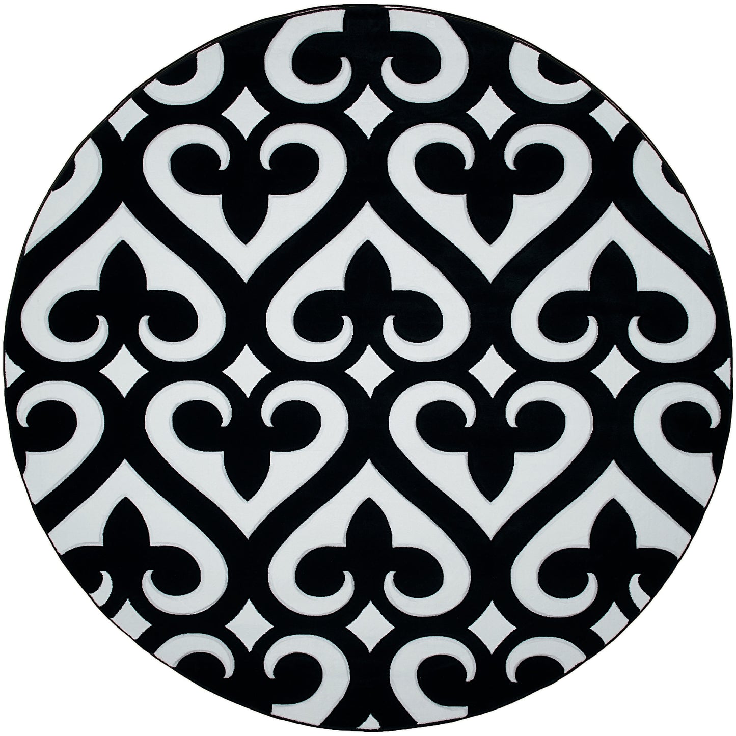United Weavers Of America Bristol 8 x 8 (ft) Black Round Indoor Geometric Area rug