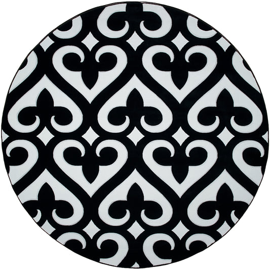United Weavers Of America Bristol 8 x 8 (ft) Black Round Indoor Geometric Area rug
