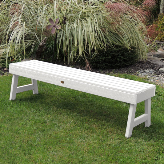 highwood The Weatherly 56.63-in W x 16.69-in H White Plastic Dining Bench