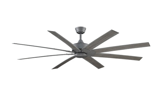 Fanimation Levon Custom 72-in Galvanized with Weathered Wood Blades Indoor/Outdoor Smart Ceiling Fan Light Kit Compatible and Remote (8-Blade) FPD7912BGZ-72WE