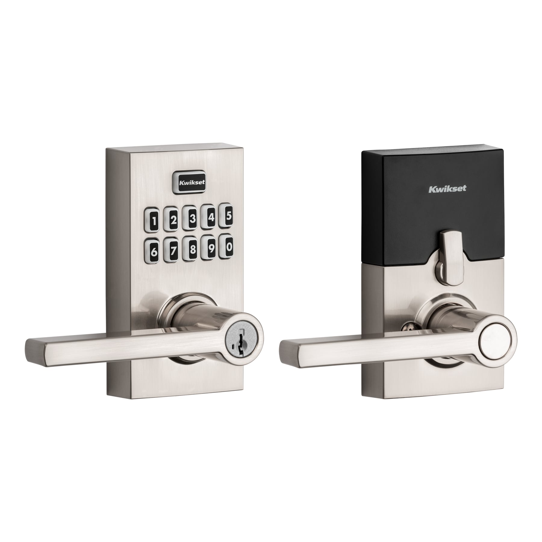 Kwikset SmartCode 917 Contemporary Satin Nickel Electronic Handle Smartkey with Keypad 917HFL 15 SMT
