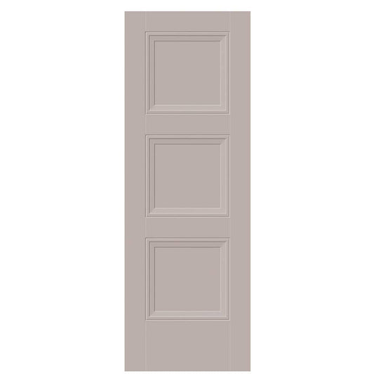 Masonite Livingston 28-in x 80-in Driftwood 3-panel square Smooth Hollow core Prefinished Molded composite Slab Door