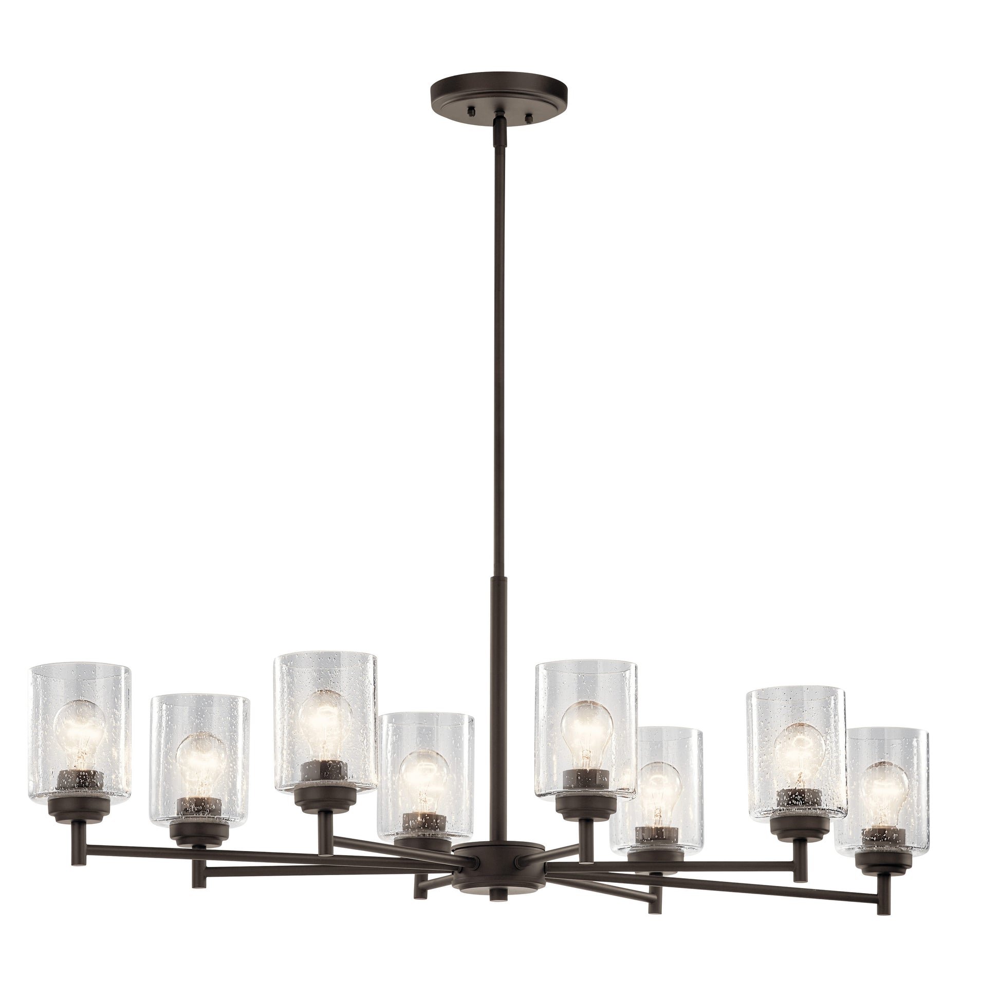 Kichler Winslow 8 -Light Distressed Bronze Modern/contemporary For Use in Bedrooms, Dining Rooms, Foyers, Kitchens, Living Rooms Chandelier 1477220