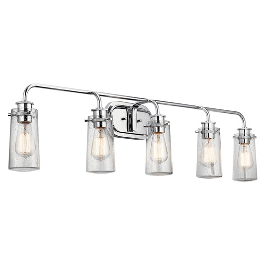 Kichler Braelyn 44-in 5 -Light Chrome Industrial Vanity light