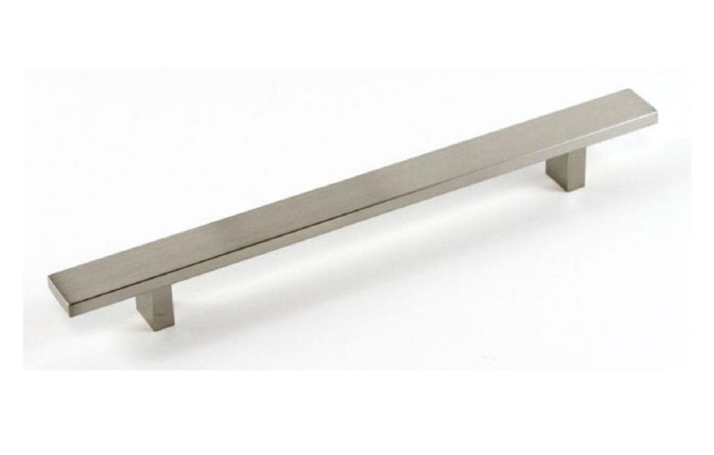 Kingsman Hardware Flat rectangular series 8-1/2-in (224Mm) Center to Center Brushed Nickel Rectangular Bar Drawer Pulls (20-Pack) LW12-20