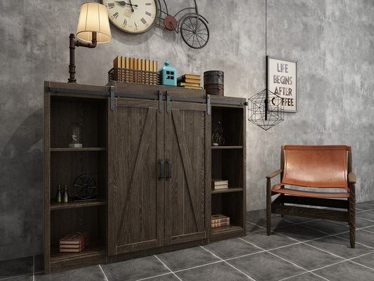 Quiet Glide 60-in Matte Black Indoor J-strap Double Barn Door Hardware Kit NT.1310.01.08-60-2