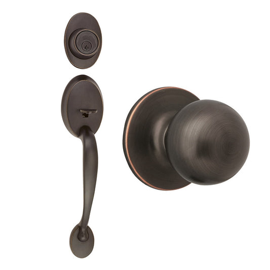 Design House Coventry Oil Rubbed Bronze Keyed Entry Door Handleset with Accent Knob 791681
