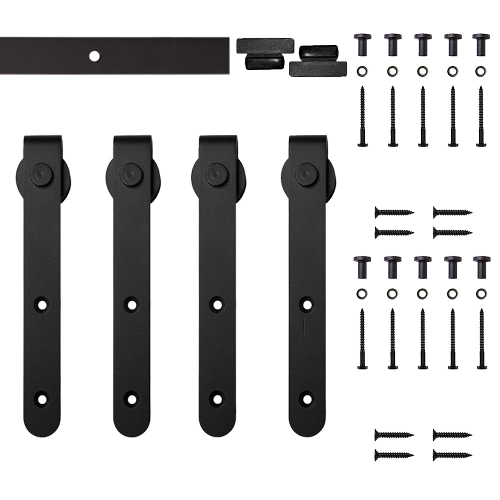 Quiet Glide 72-in Matte Black Indoor J-strap Double Barn Door Hardware Kit NT.1310.01.08-72-2