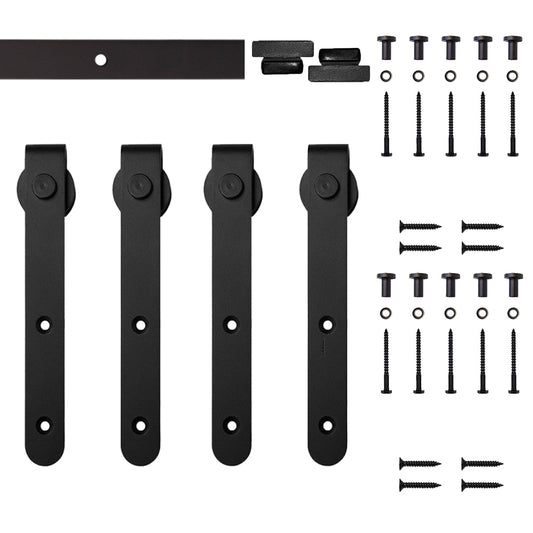 Quiet Glide 72-in Matte Black Indoor J-strap Double Barn Door Hardware Kit NT.1310.01.08-72-2