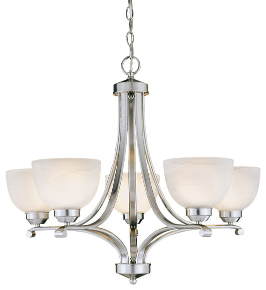 Minka Lavery Paradox 5 -Light Brushed Nickel Transitional For Use in Bedrooms, Dining Rooms, Foyers, Kitchens, Living Rooms Chandelier 1664075