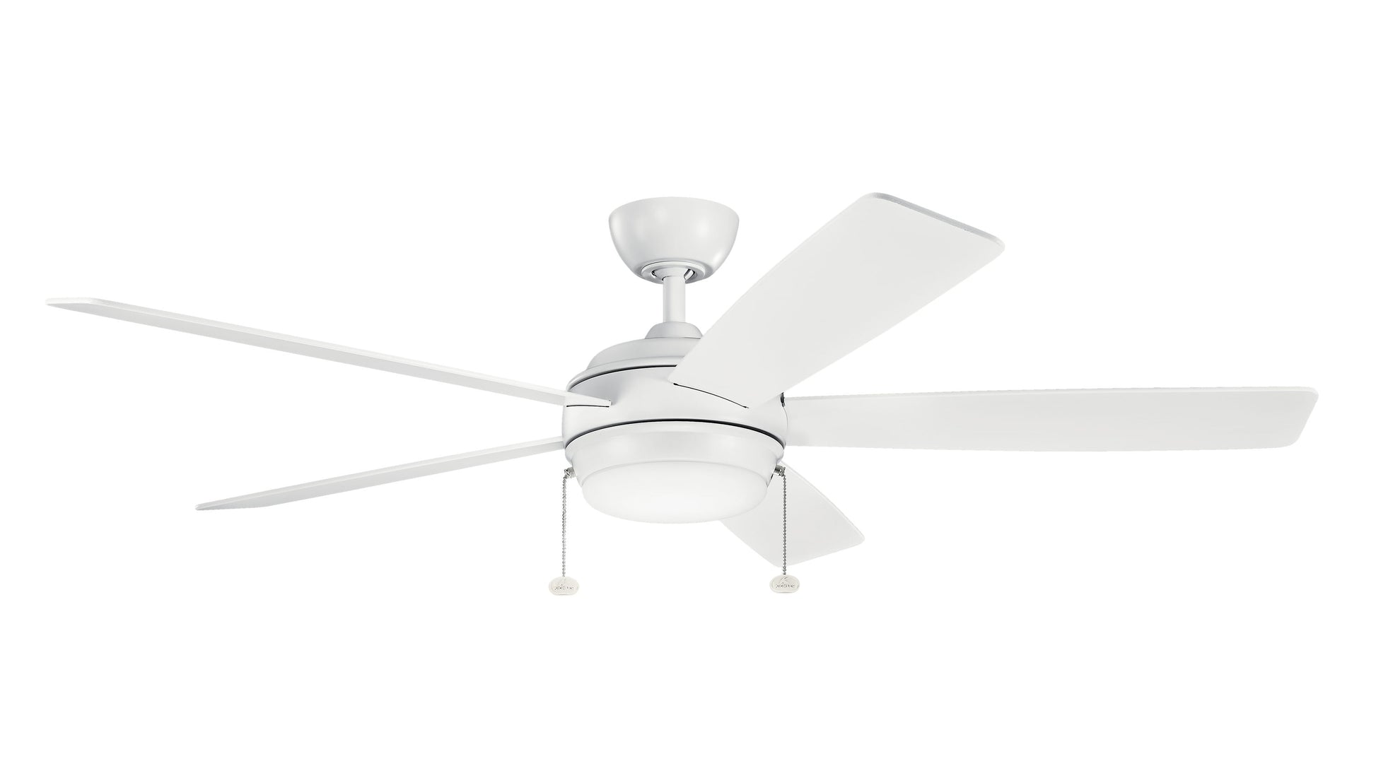 Kichler Starkk 60-in Integrated LED Matte White with Matte White Blades Ceiling Fan With Light ( 5 -Blade ) 1694941