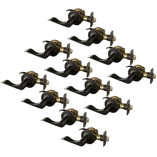 Design House Springdale Oil Rubbed Bronze Universal Interior Hall/Closet Passage Door Handle Multi-pack (12-Pack) 190843