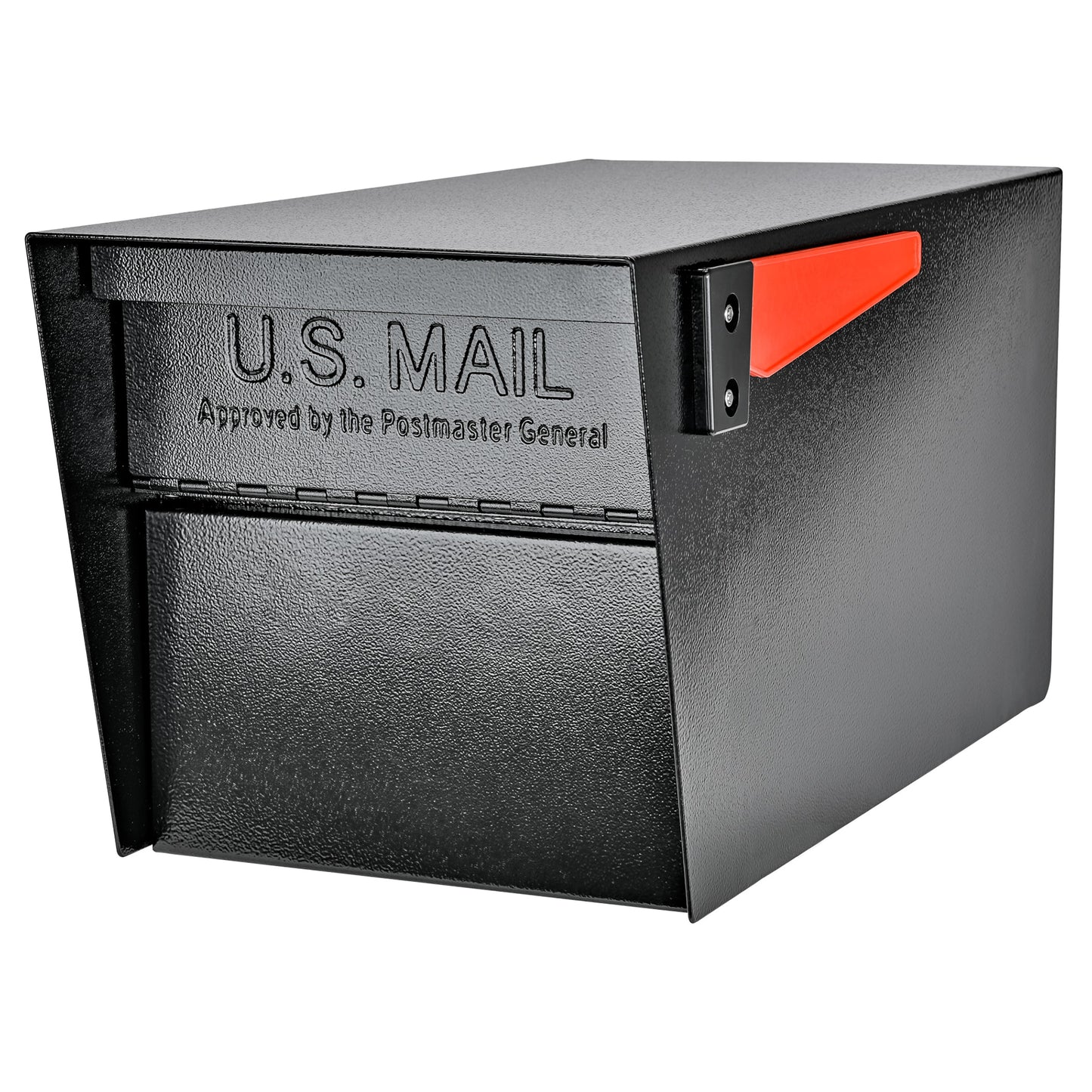 Mail Boss Post Mount Black Metal Extra Large Lockable Rear-locking Mailbox 7526V