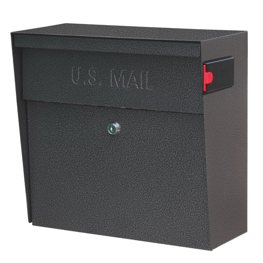 Mail Boss Wall Mount Black Metal Large Lockable Mailbox 7160