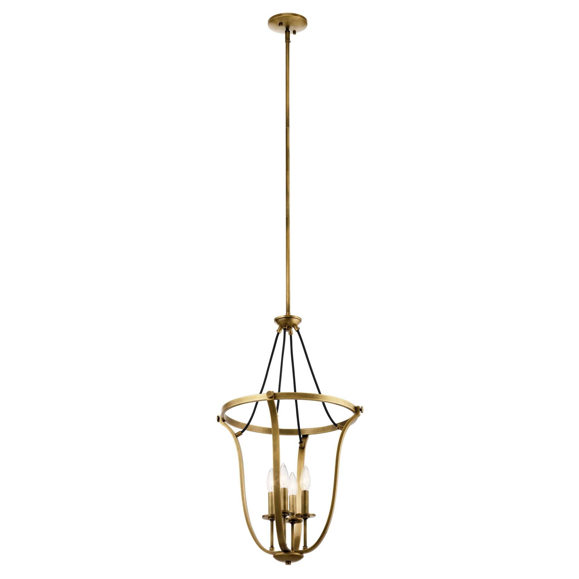 Kichler Thisbe 4 -Light Natural Brass Traditional Lantern Large Hanging Pendant light 1958881