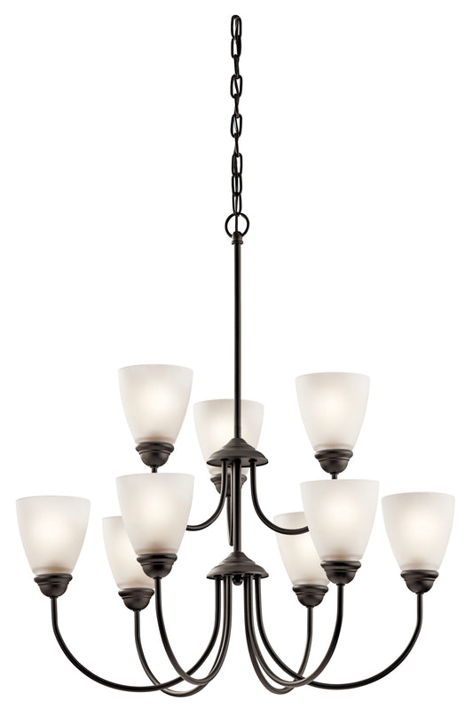Kichler Jolie 9 -Light Antique Bronze Transitional For Use in Dining Rooms, Foyers, Living Rooms Chandelier 1252718