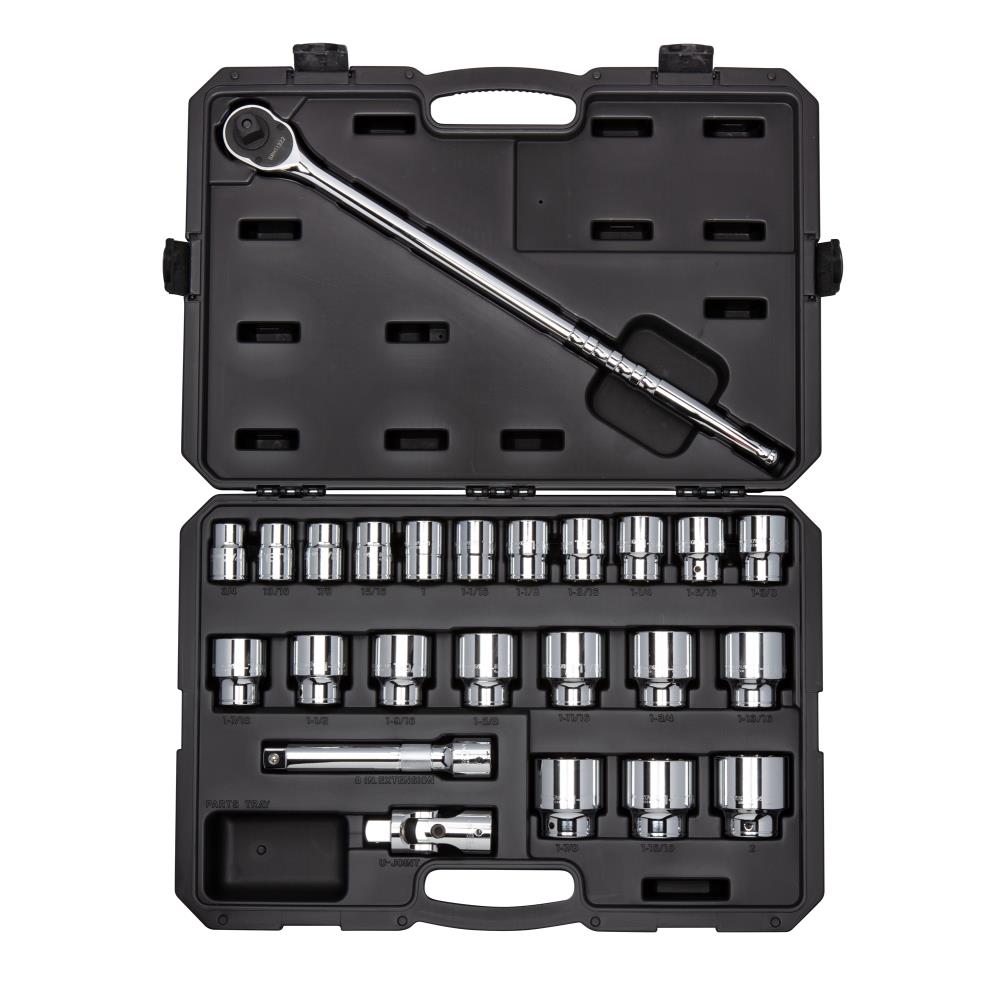 TEKTON 3/4-in Drive Standard (SAE) Shallow Socket Set 25 -Pieces
