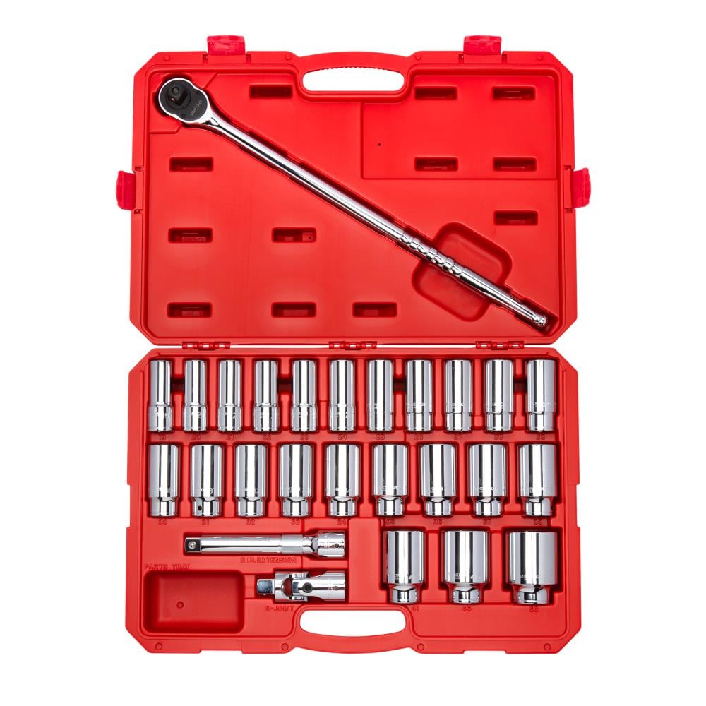 TEKTON 3/4-in Drive Metric Deep Socket Set (27-Pieces) SKT35206