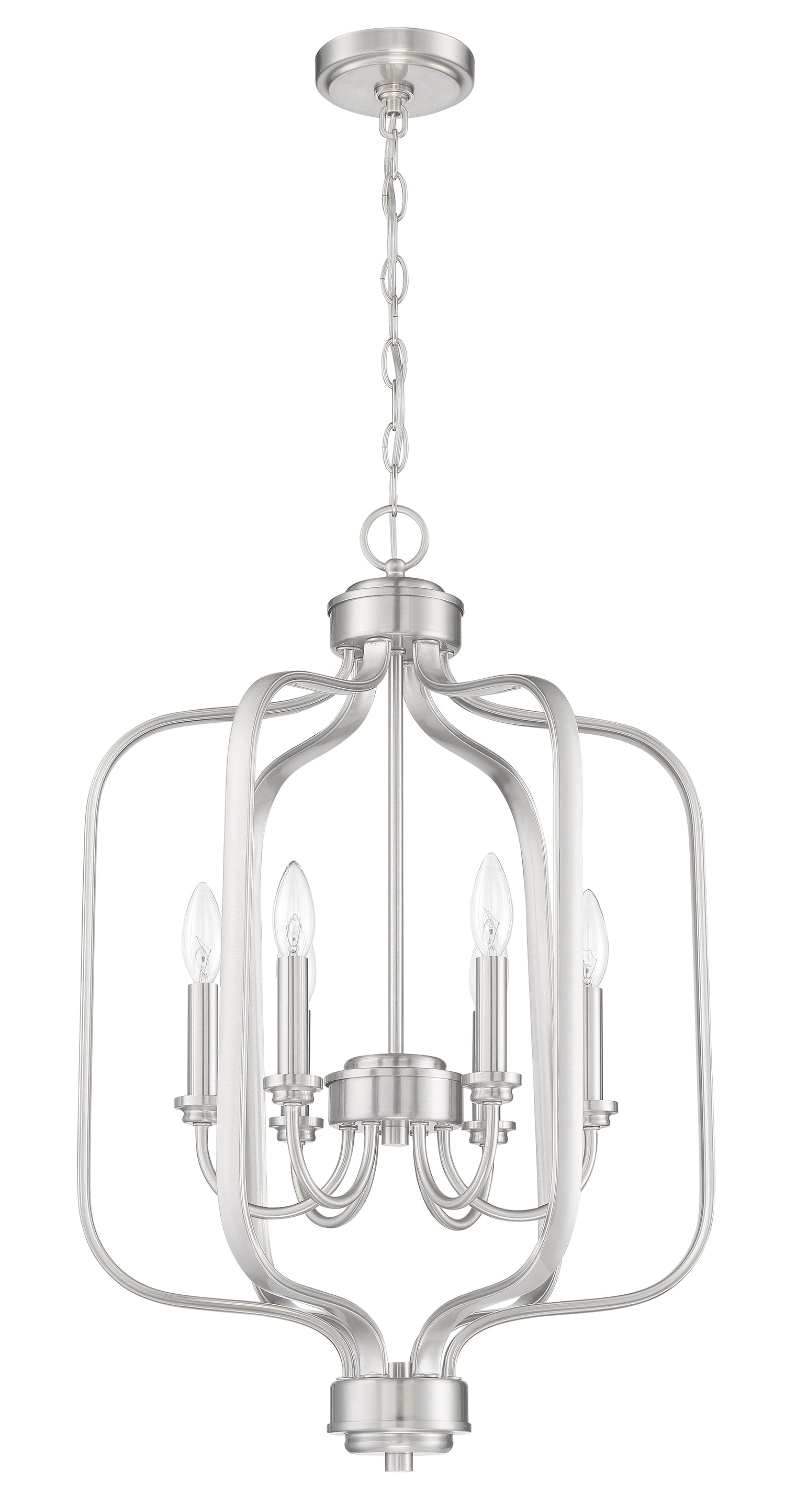 Craftmade Bolden 6 -Light Brushed Nickel Transitional For Use in Bedrooms, Dining Rooms, Foyers, Kitchens, Living Rooms Chandelier 2180098