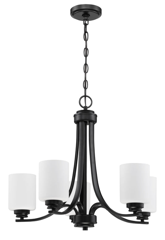 Craftmade Bolden 5 -Light Black Transitional For Use in Bedrooms, Dining Rooms, Foyers, Kitchens, Living Rooms Chandelier 2180046