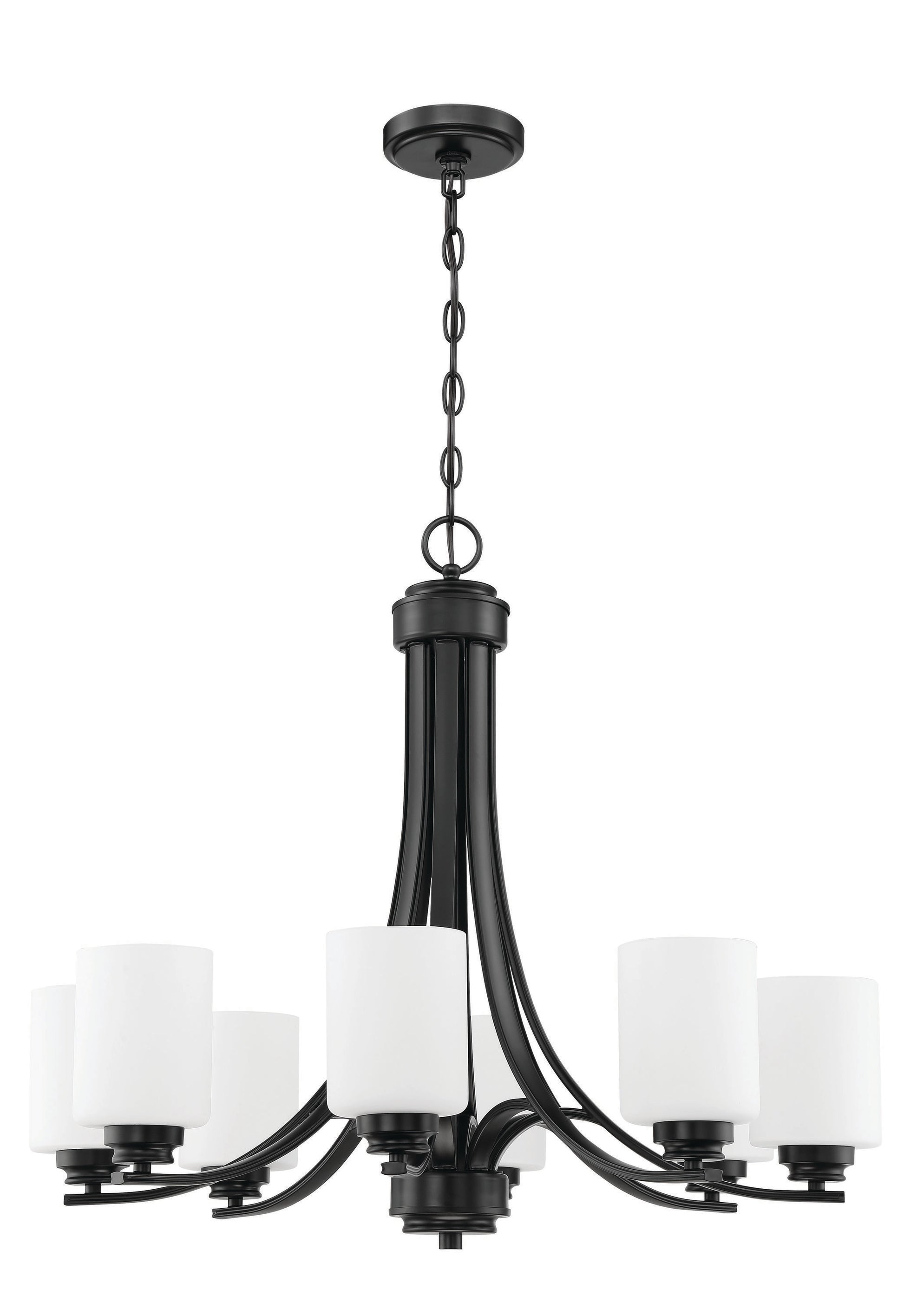 Craftmade Bolden 8 -Light Black Transitional For Use in Bedrooms, Dining Rooms, Foyers, Kitchens, Living Rooms Chandelier 2180075