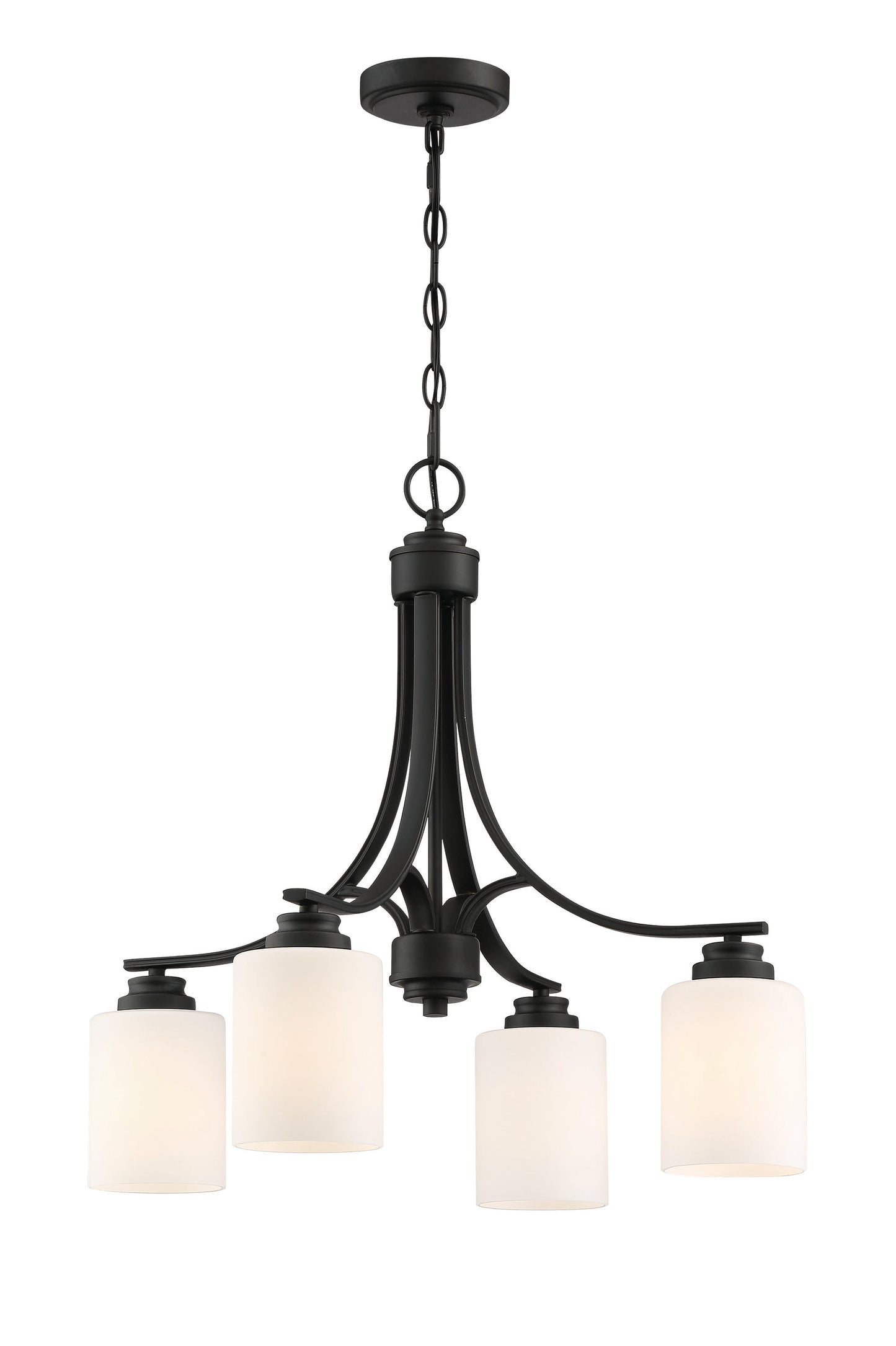 Craftmade Bolden 4 -Light Black Transitional For Use in Bedrooms, Dining Rooms, Foyers, Kitchens, Living Rooms Chandelier 2180067