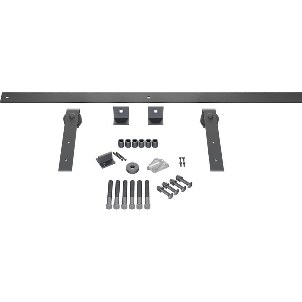 Goldberg Brothers 64-in Silver Metallic Indoor J-strap Single Double Barn door hardware kit