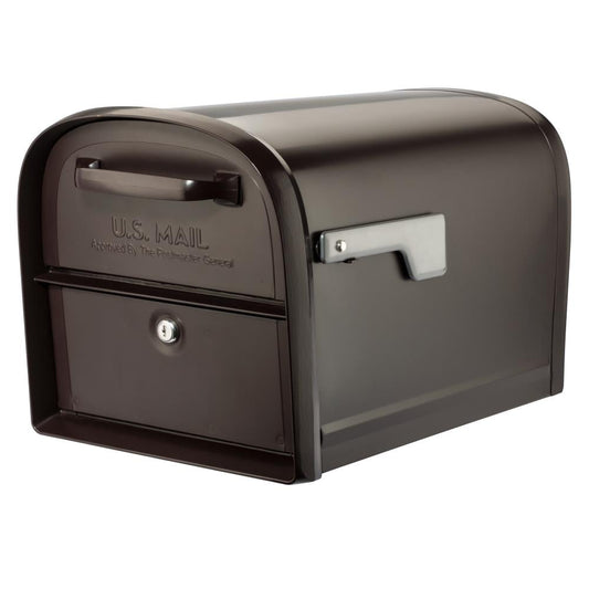 Architectural Mailboxes Post Mount Bronze Metal Large Lockable Mailbox 6300RZ