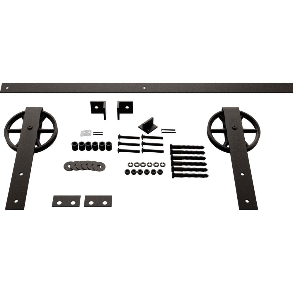 Goldberg Brothers 60-in Arch Bronze Indoor Wagon Wheel Single & Double Barn Door Hardware Kit GB600135HWAB