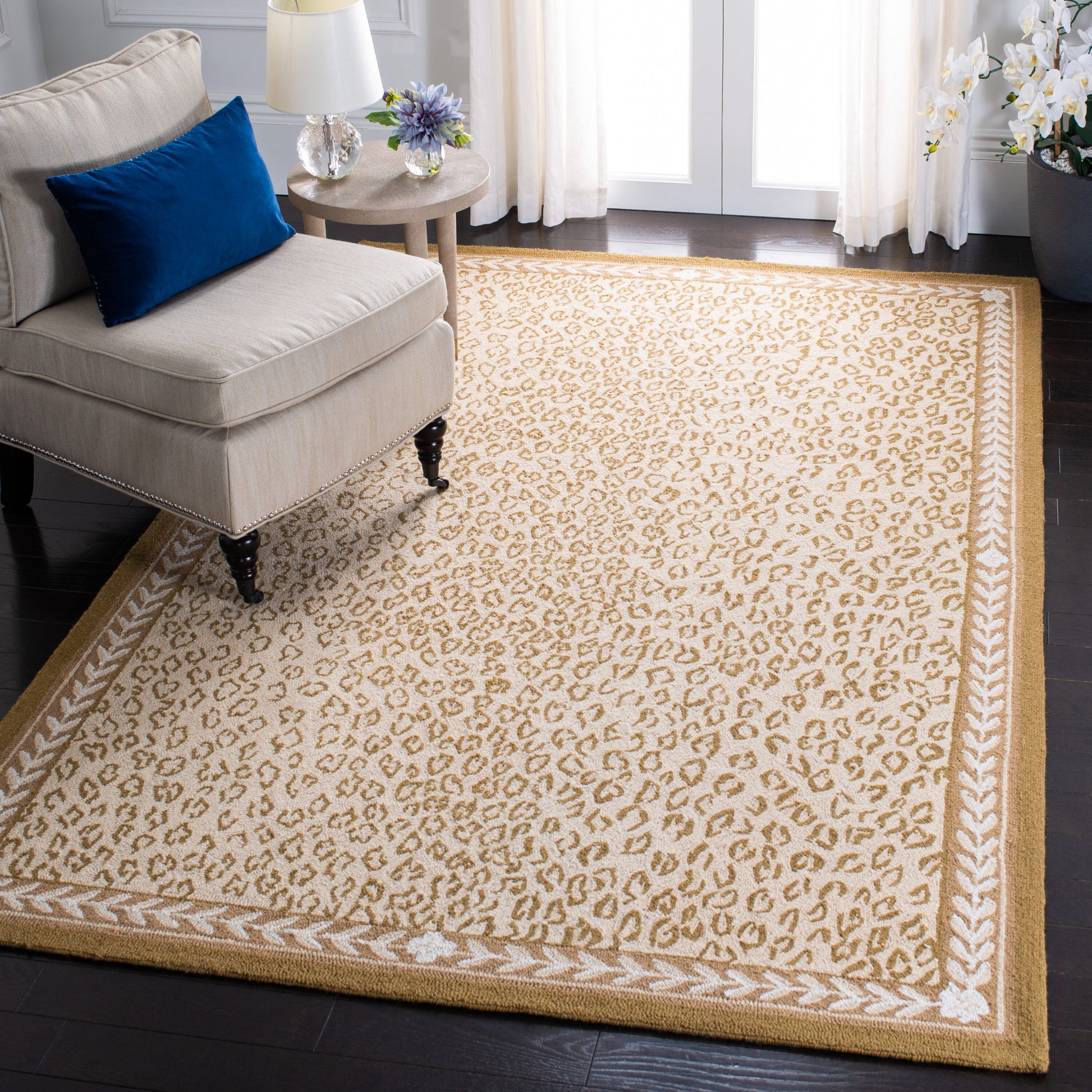 Safavieh Chelsea Cayla 9 x 12 (ft) Hooked Wool Ivory Rectangular Indoor Animal print Area rug