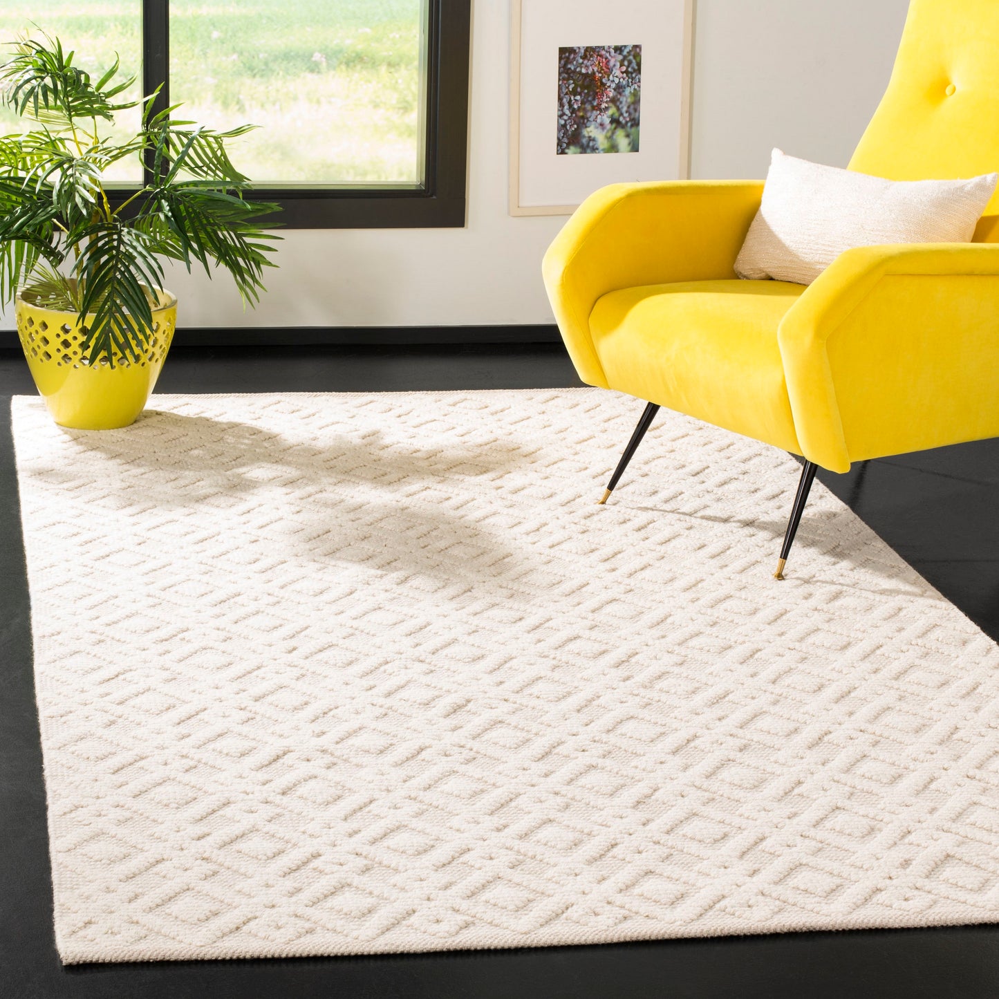 Safavieh Vermont Hanover 9 x 12 (ft) Ivory Rectangular Indoor Geometric Area rug