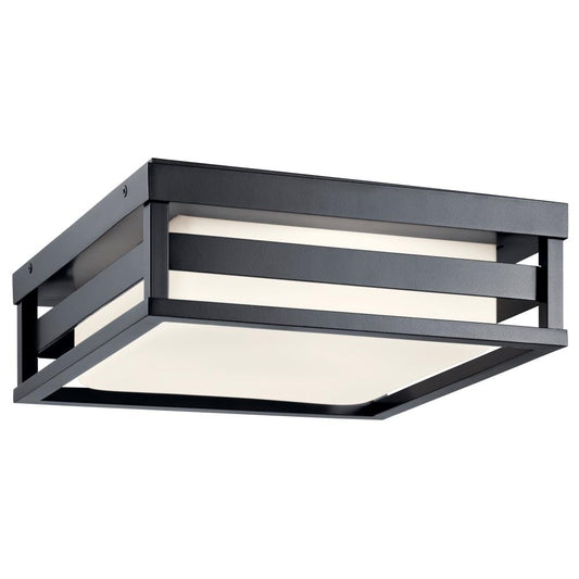 Kichler Ryler 1 -Light 12-in Black Indoor/Outdoor Integrated LED Flush Mount Light