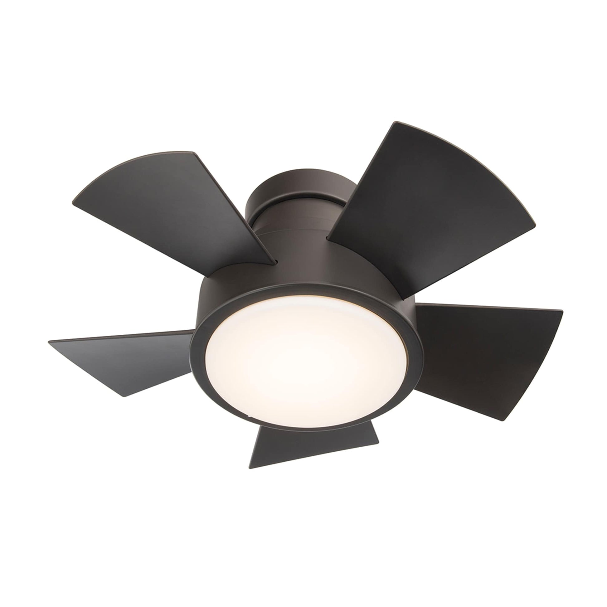 Modern Forms Vox 26-in Bronze Integrated LED Indoor/Outdoor Flush Mount Smart Ceiling Fan with Light and Remote (5-Blade) FH-W1802-26L-BZ