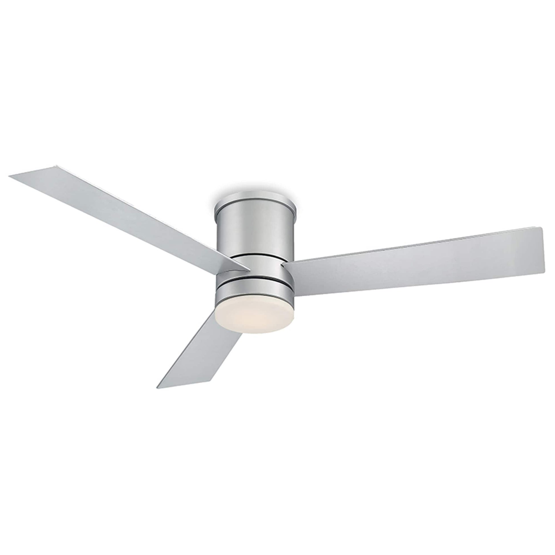 Modern Forms Axis 52-in Titanium Silver Integrated LED Indoor/Outdoor Flush Mount Smart Ceiling Fan with Light and Remote (3-Blade) FH-W1803-52L-TT