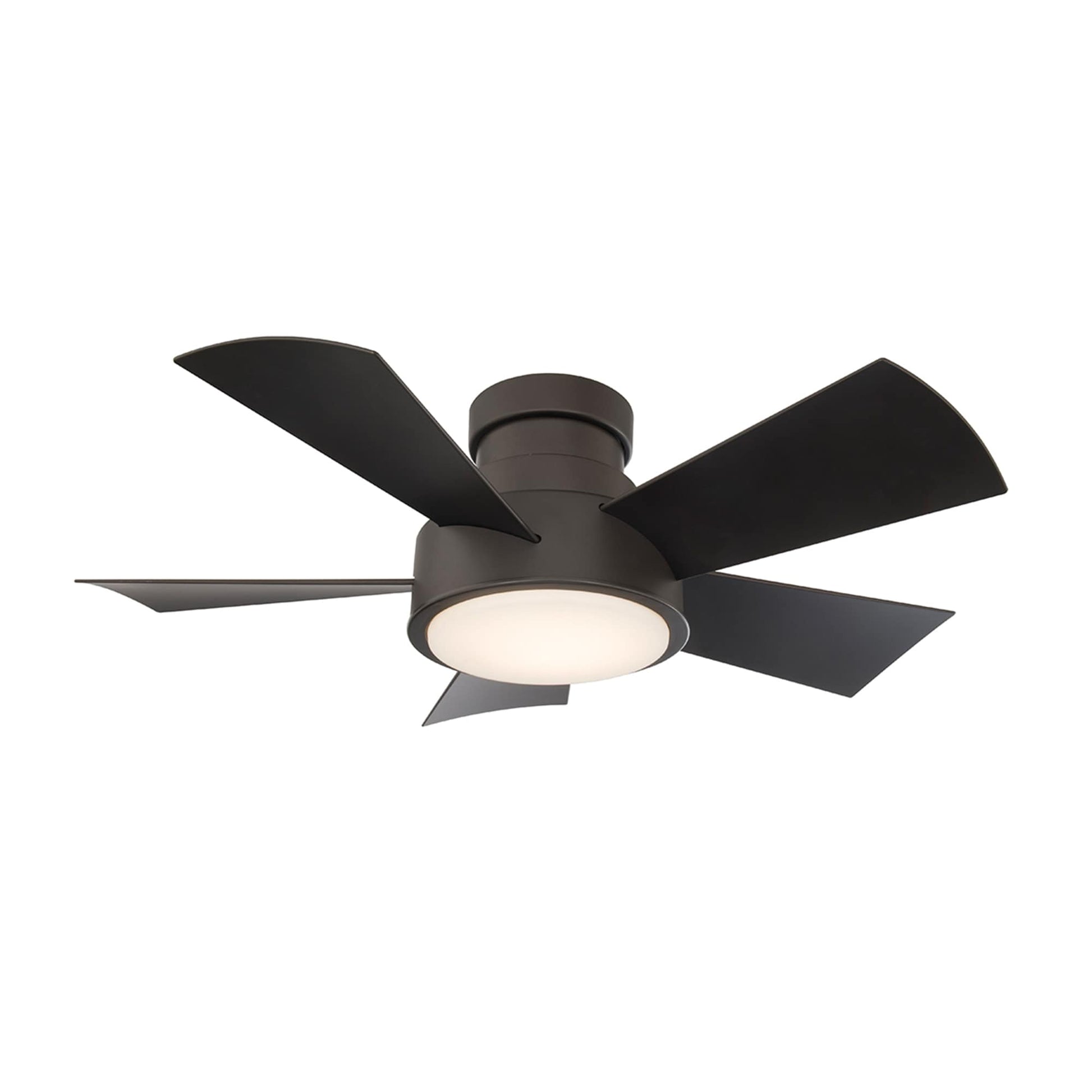 Modern Forms Vox 38-in Bronze Integrated LED Indoor/Outdoor Flush Mount Smart Ceiling Fan with Light and Remote (5-Blade) FH-W1802-38L-BZ