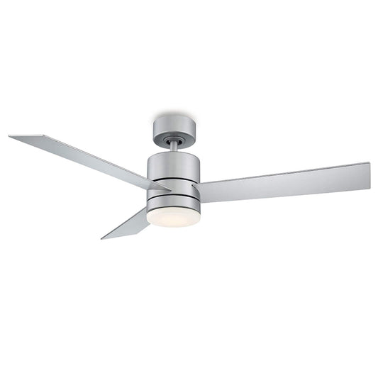 Modern Forms Axis 52-in Titanium with Titanium Silver Blades Integrated LED Indoor/Outdoor Smart Ceiling Fan with Light and Remote (3-Blade) FR-W1803-52L-TT