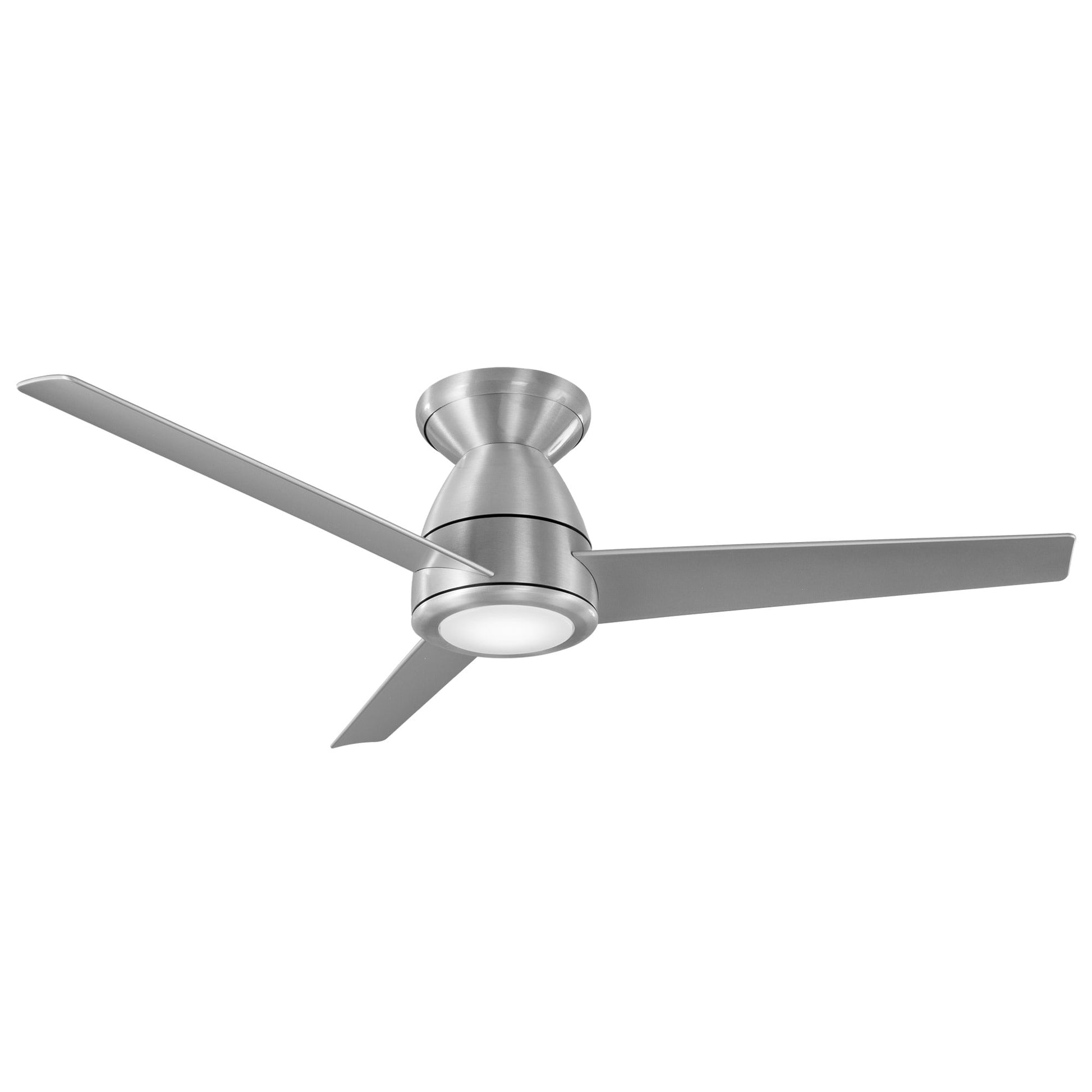 Modern Forms Tip Top 44-in Brushed Aluminum Integrated LED Indoor/Outdoor Flush Mount Smart Ceiling Fan with Light and Remote (3-Blade) FH-W2004-44L-BA
