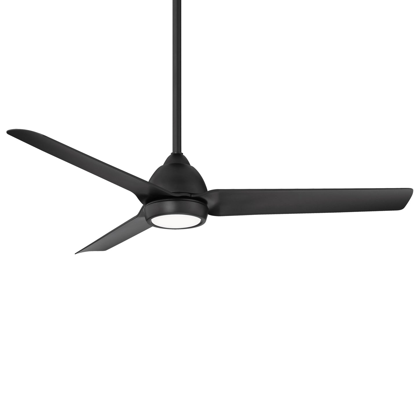 WAC Lighting Mocha 54-in Matte black Integrated LED Indoor/Outdoor Smart Ceiling Fan with Light and Remote (3-Blade) F-001L-MB