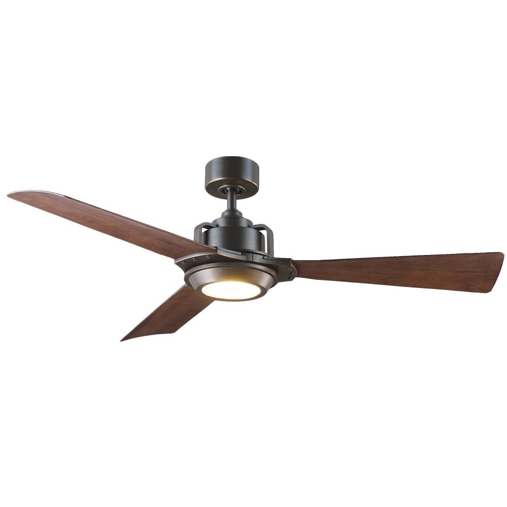 Modern Forms Osprey 56-in Oil Rubbed Bronze with Oil Rubbed Bronze Dark Walnut Blades Integrated LED Indoor/Outdoor Smart Ceiling Fan with Light and Remote (3-Blade) FR-W1817-56L-OB/DW