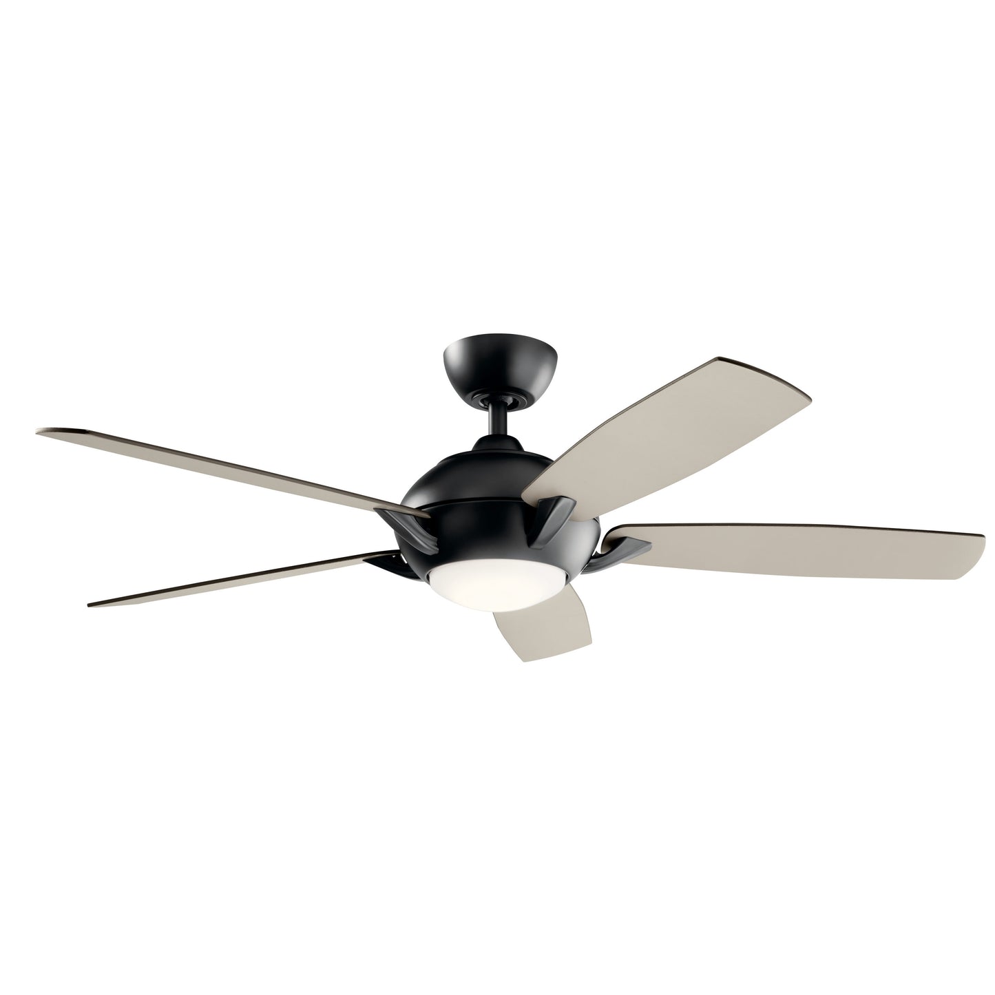 Kichler Geno 54-in Integrated LED Satin Black with Silver/Black Blades Ceiling Fan With Light - Remote Included ( 5 -Blade ) 4136572