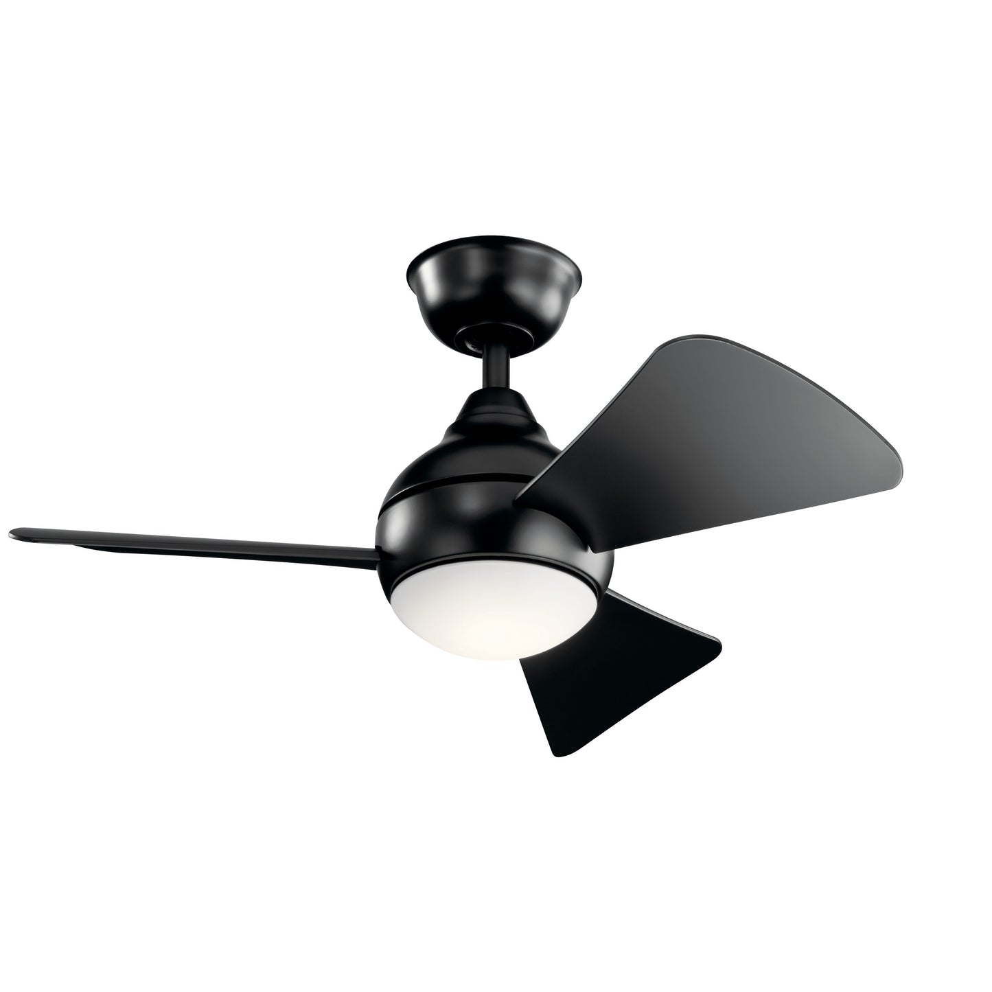 Kichler Sola 34-in Integrated LED Outdoor Downrod or Flush Mount Satin Black with Satin Black Blades Ceiling Fan With Light - Remote Included ( 3 -Blade ) 2535586