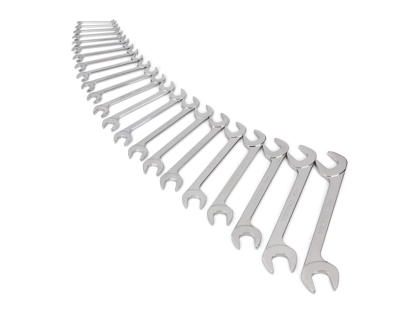 TEKTON 22-Piece Set Metric Angle Open End Wrench WAE90202