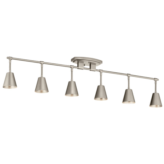 Kichler Sylvia 45-in 6 -Light Satin Nickel G5.3 base Mid-century Track Bar 2645858