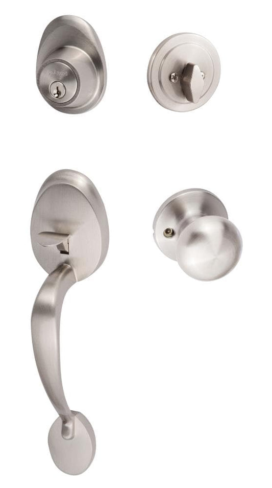Sure-Loc Hardware Sure-Loc Door Hardware Alta Satin Nickel Single-Cylinder Deadbolt Keyed Entry Door Handleset Knob AT507-DU 15